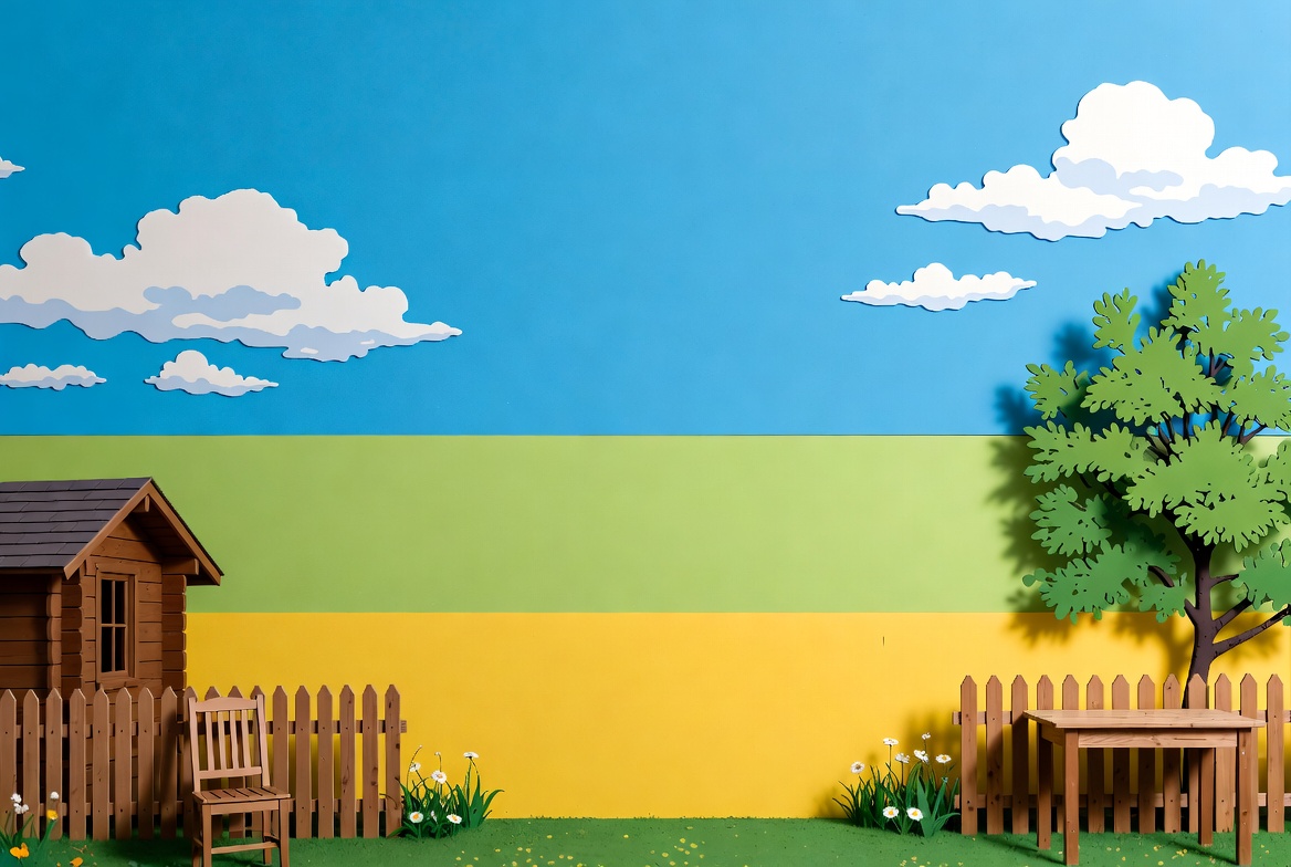 Paper Cutout Garden Scene Paper Cutout Garden Scene