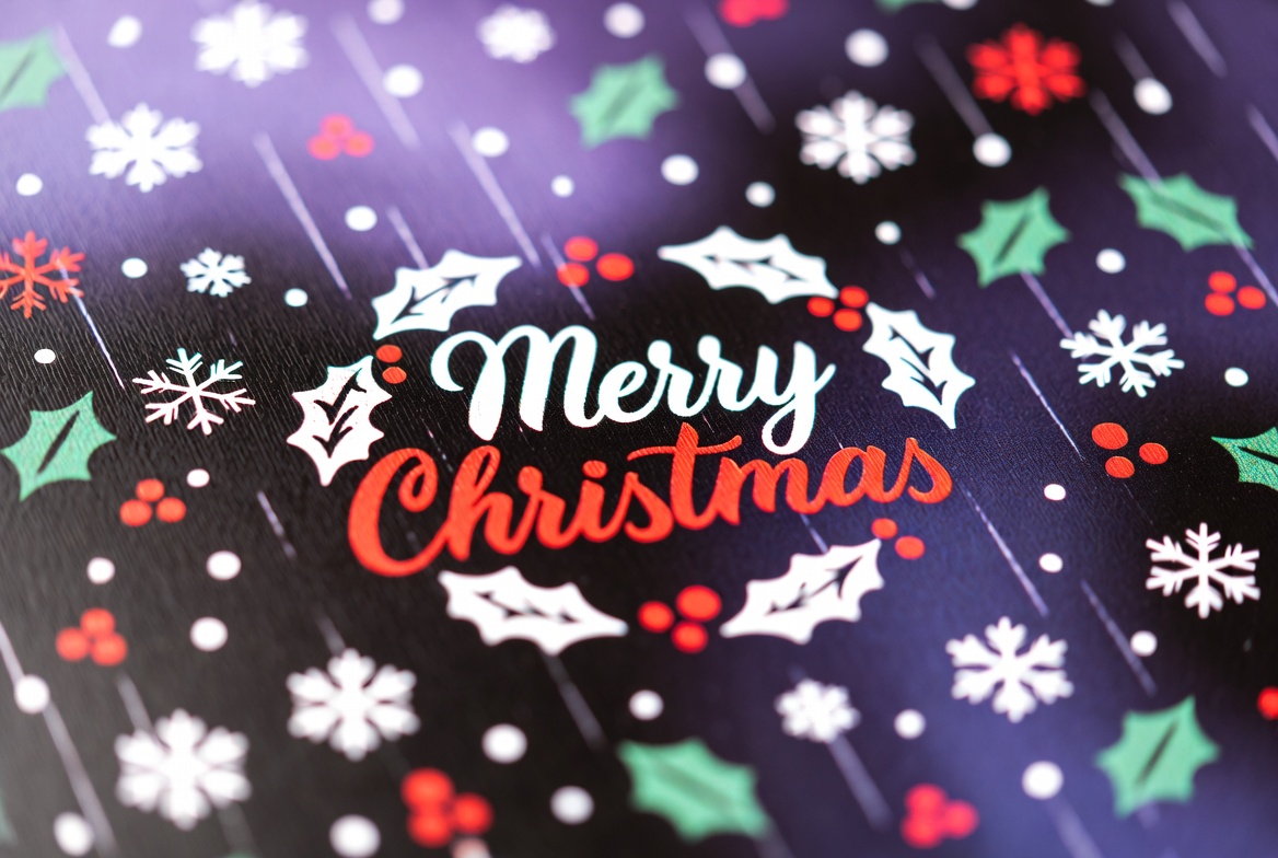 Merry Christmas with Holly Snowflakes Merry Christmas with Holly Snowflakes