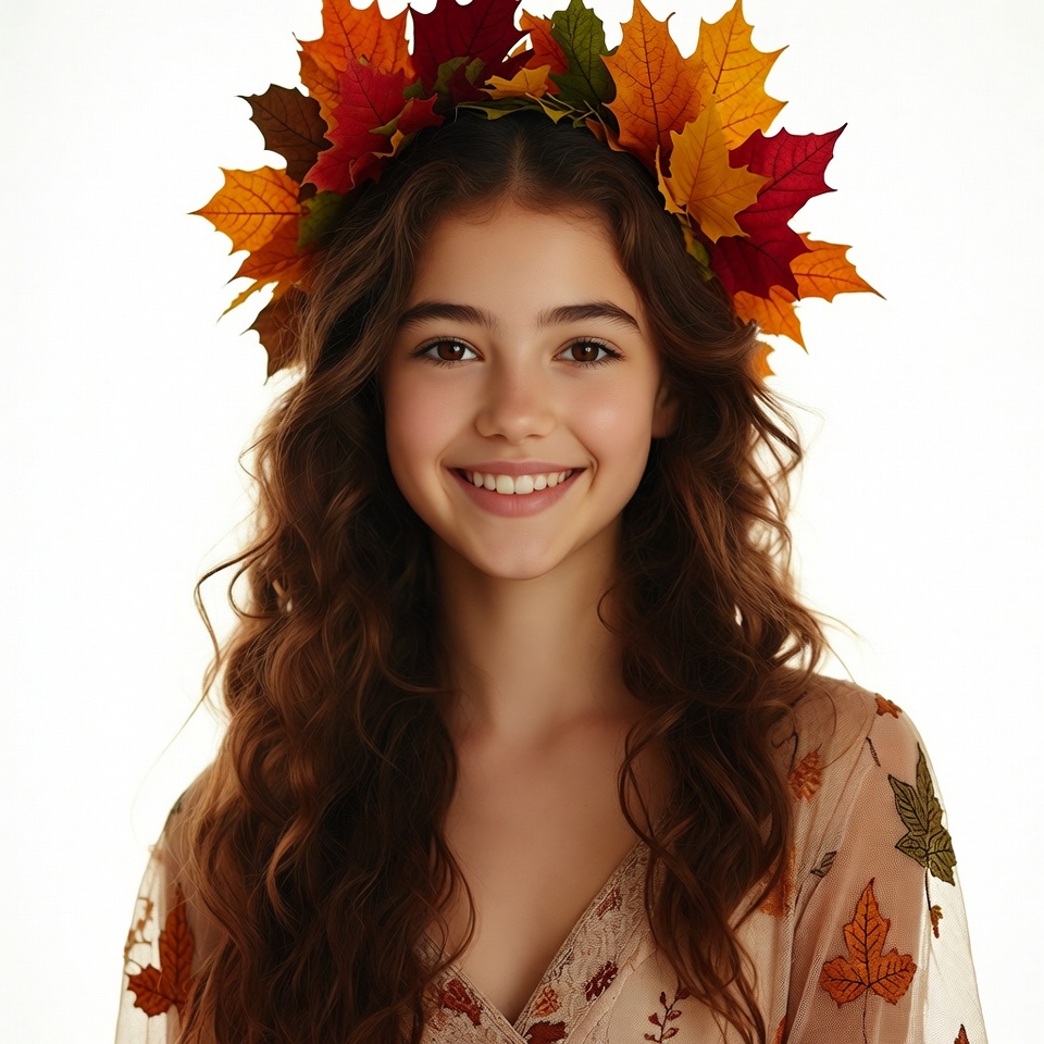 Girl with autumn leaf crown Girl with autumn leaf crown