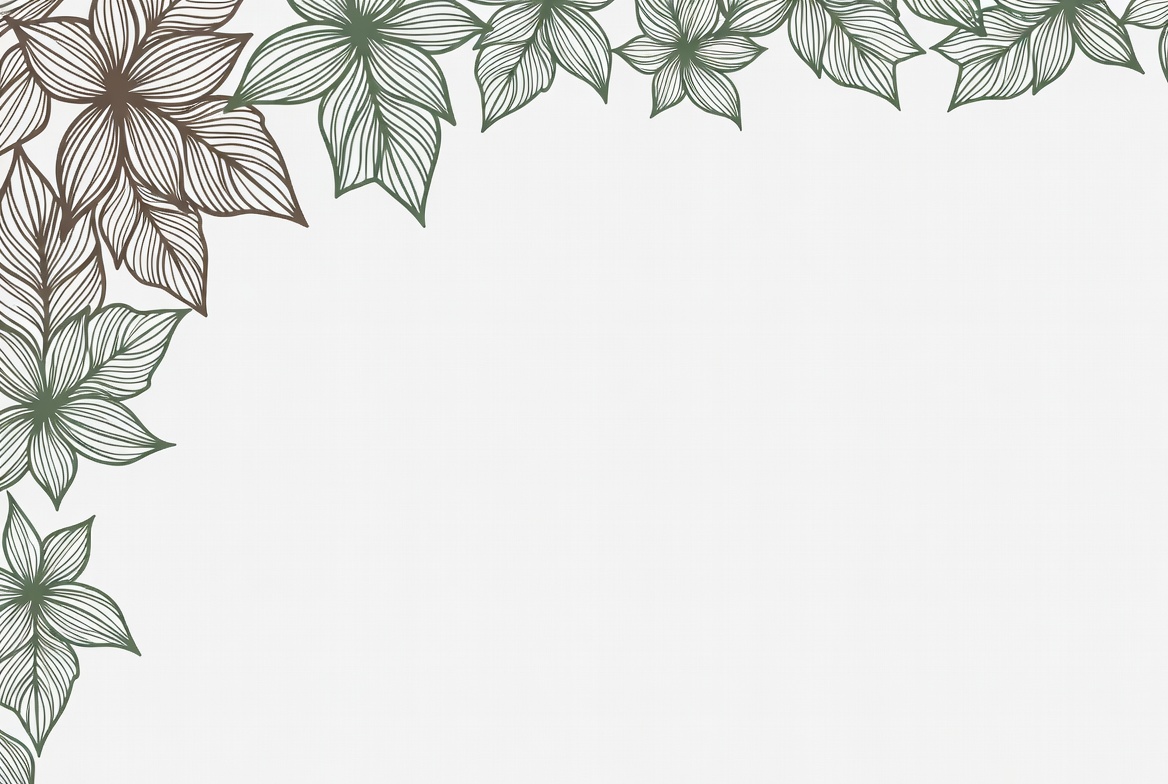 Green Line Art Flower Border Green Line Art Flower Border