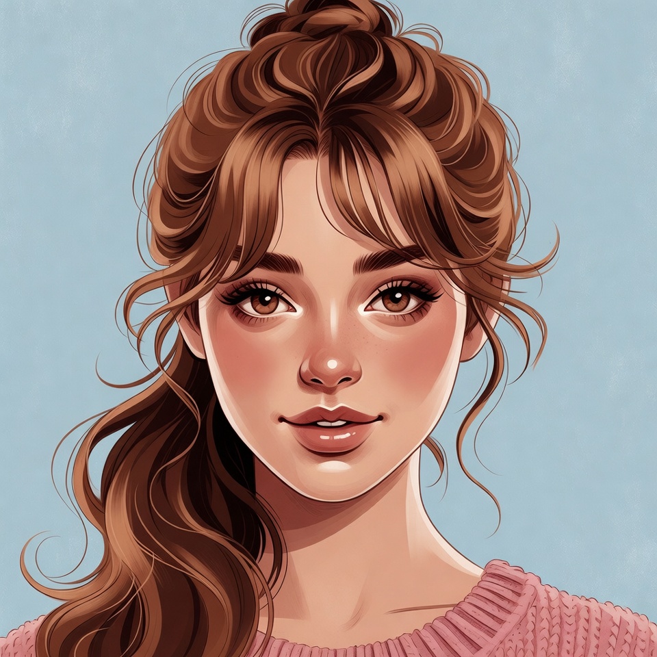 Beautiful woman with brown hair bun Beautiful woman with brown hair bun