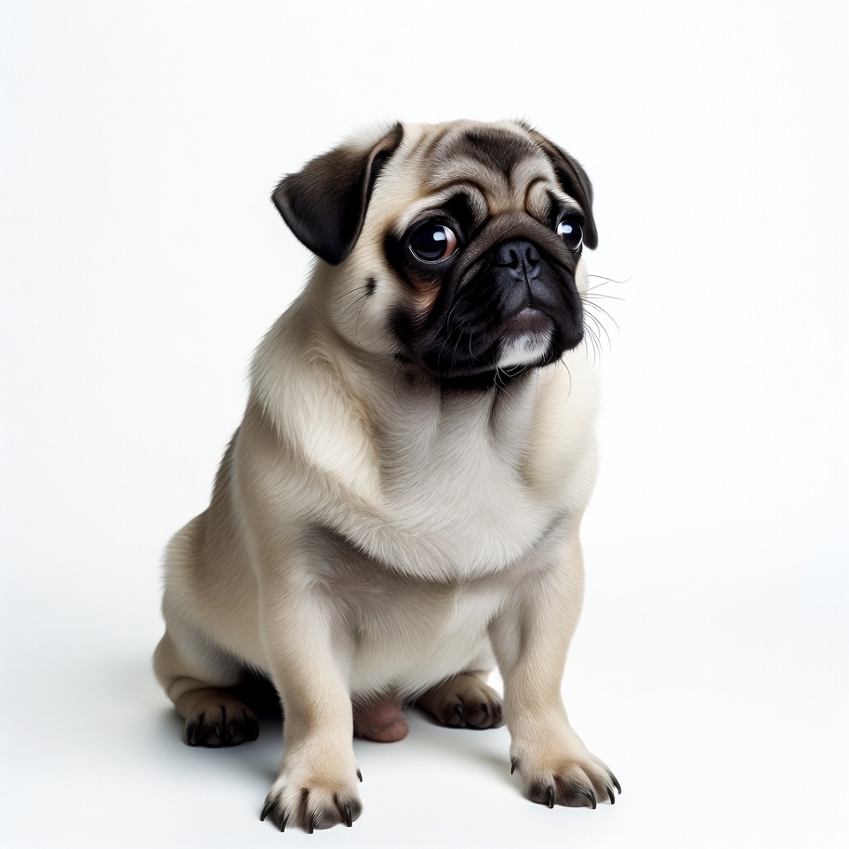 Cute pug puppy sitting Cute pug puppy sitting