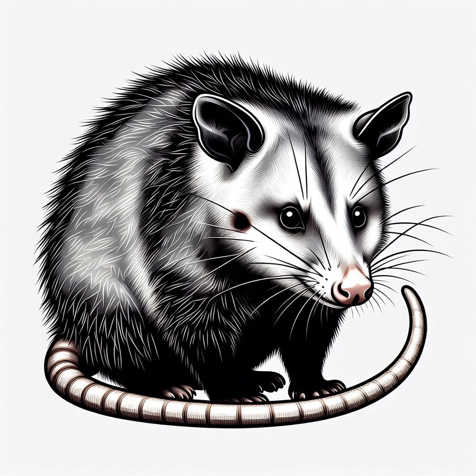 Cute Opossum Illustration Cute Opossum Illustration