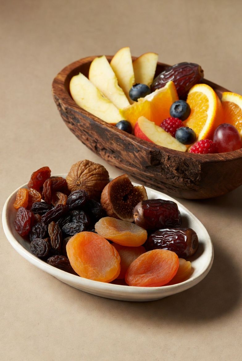 Mixed Dried Fruits and Fresh Fruit Bowl Mixed Dried Fruits and Fresh Fruit Bowl