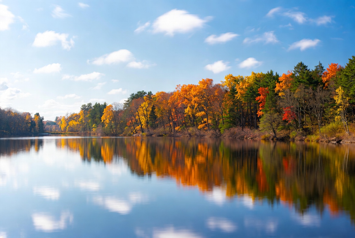 Autumn Trees Reflecting in Lake Autumn Trees Reflecting in Lake