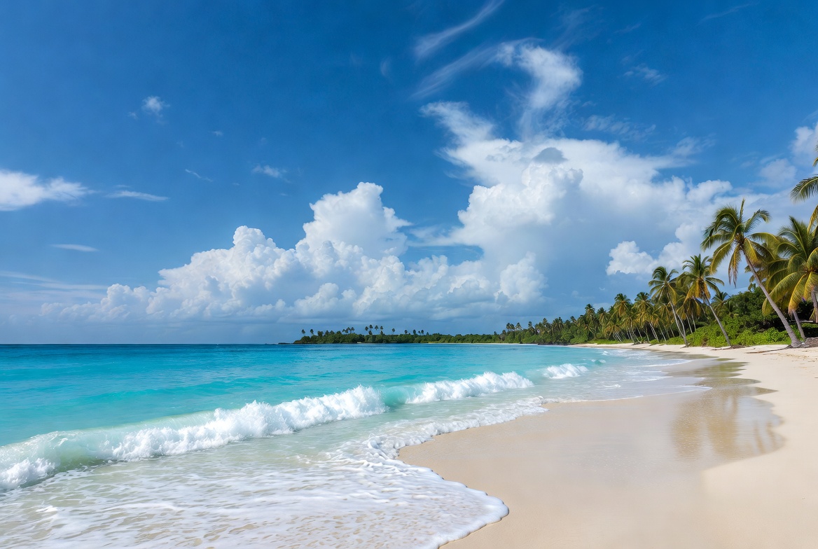 Tropical beach with turquoise waves Tropical beach with turquoise waves