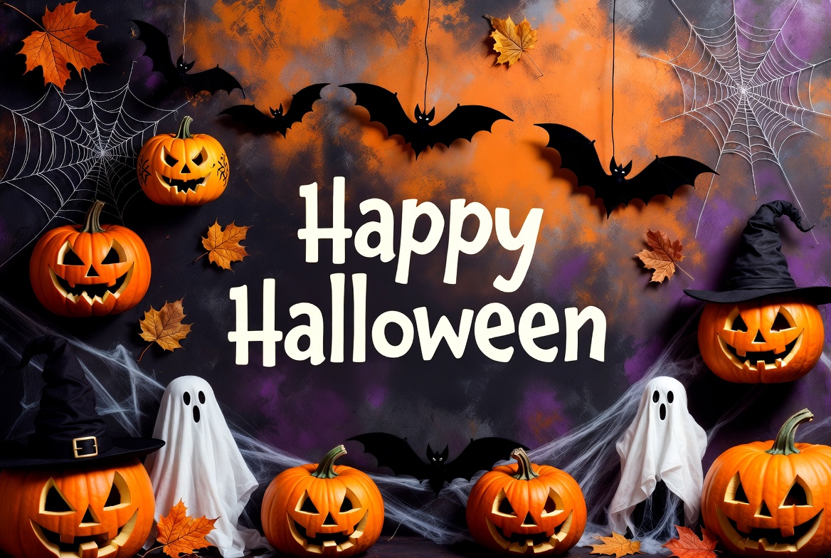 Happy Halloween Pumpkins and Ghosts Happy Halloween Pumpkins and Ghosts