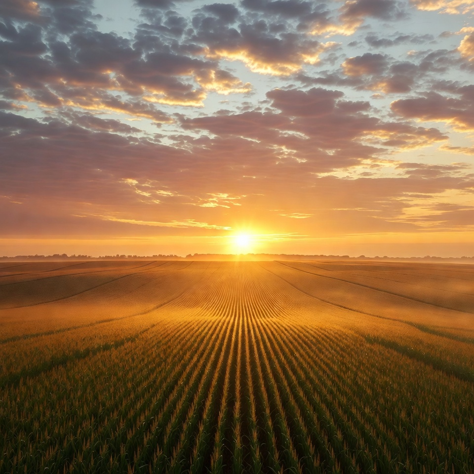 Sunrise over Wheat Field Sunrise over Wheat Field