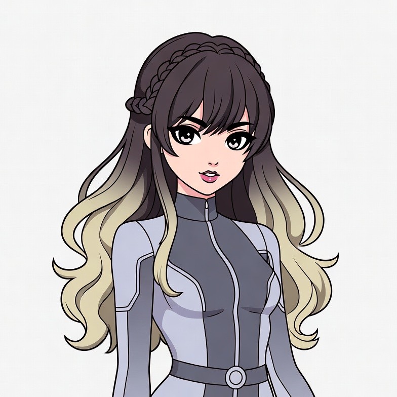 Anime girl in gray jumpsuit Anime girl in gray jumpsuit