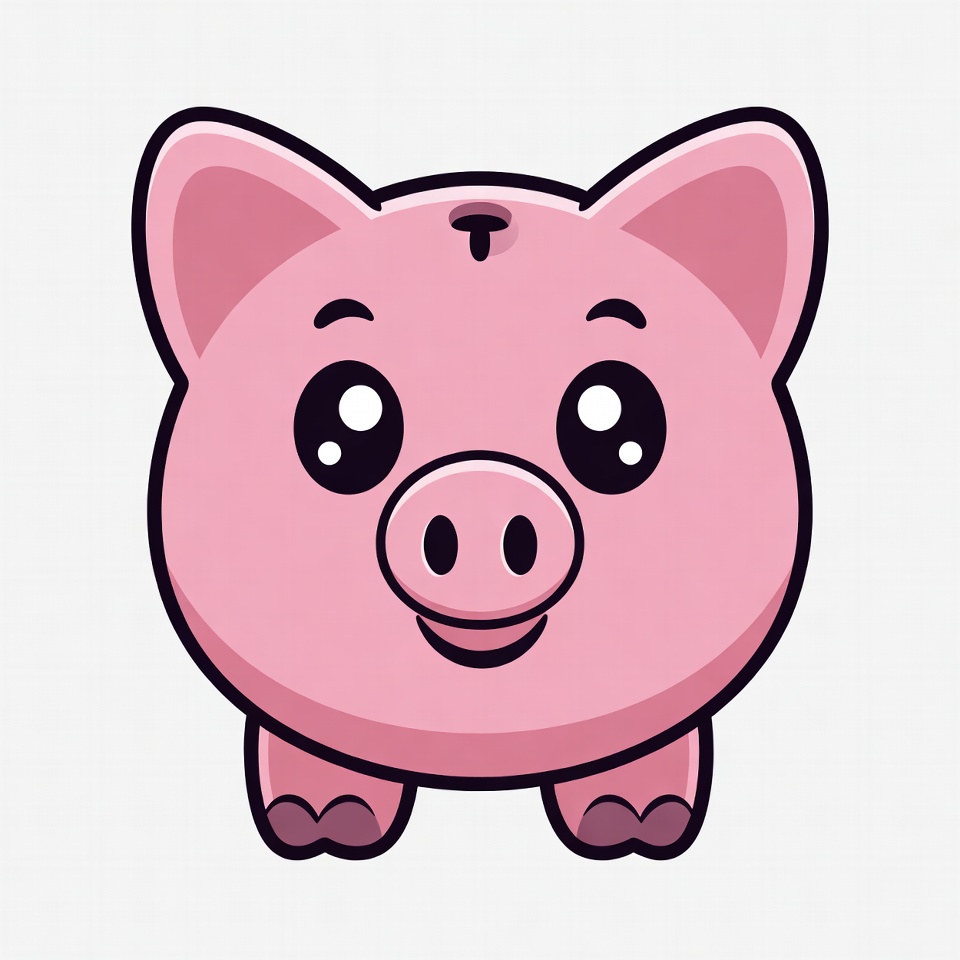 Cute pink pig illustration Cute pink pig illustration