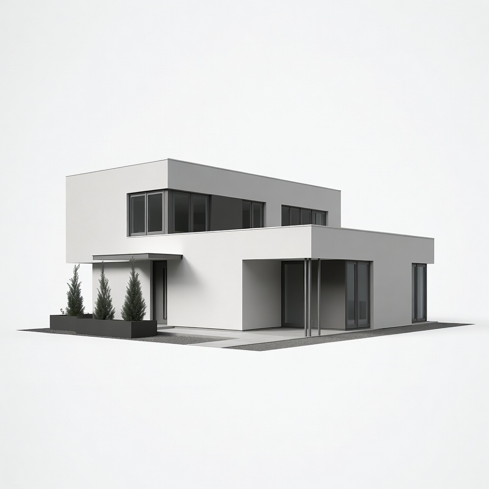 Modern White House 3D Render Modern White House 3D Render