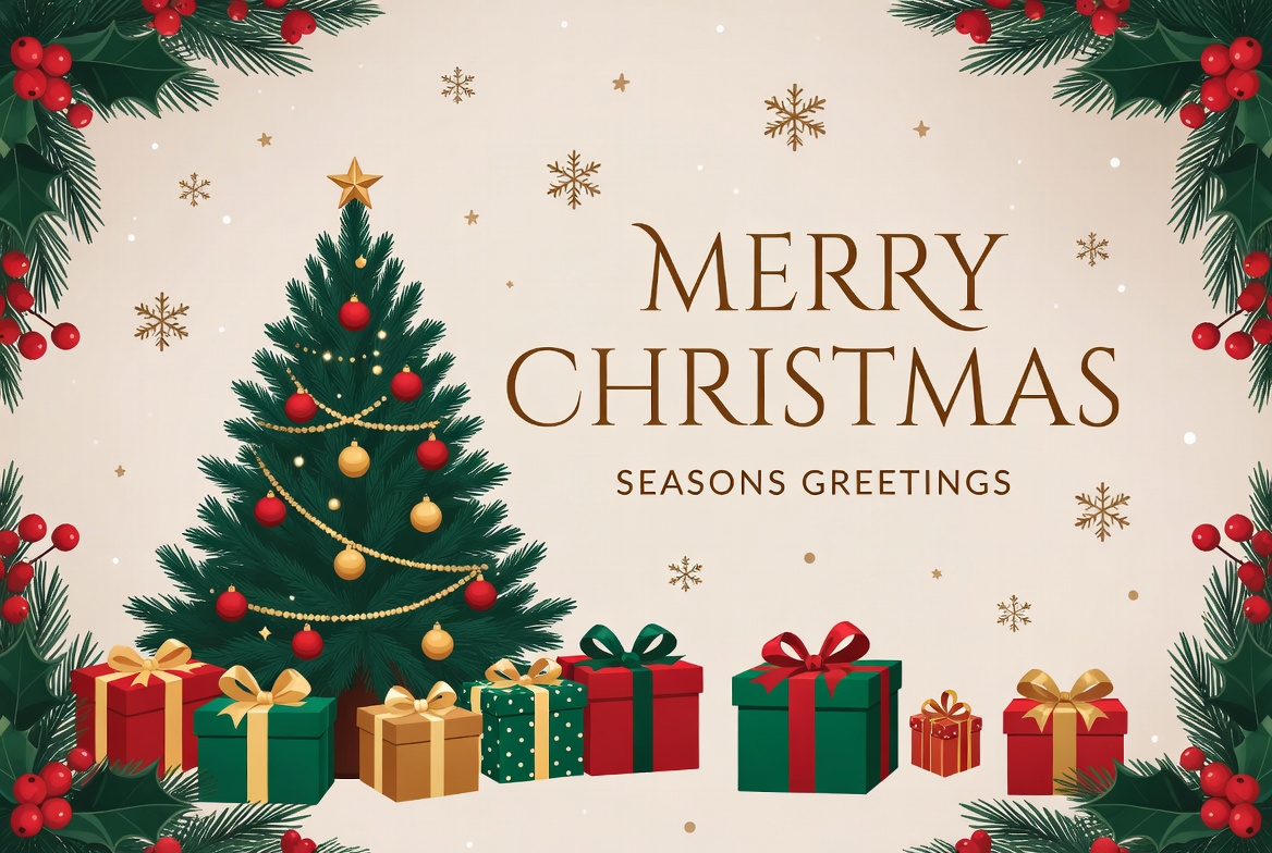 Merry Christmas Tree with Gifts Merry Christmas Tree with Gifts