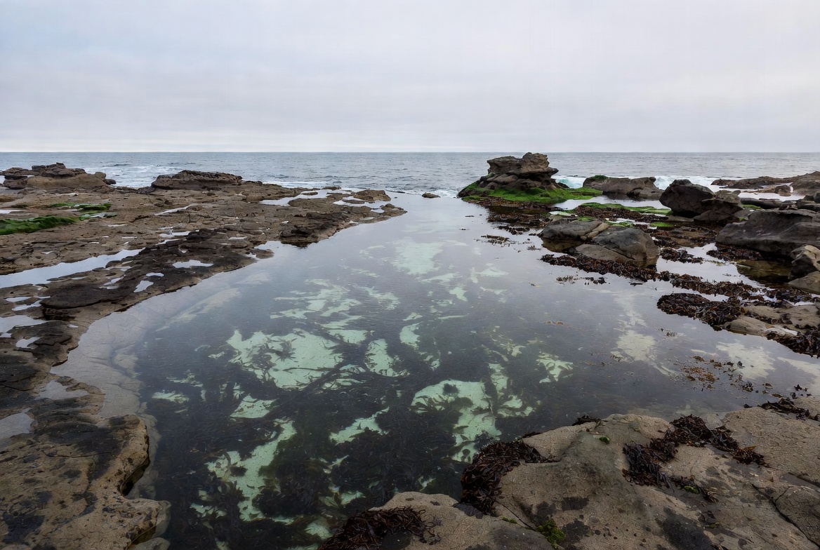 Ocean rock pool with seaweed Ocean rock pool with seaweed