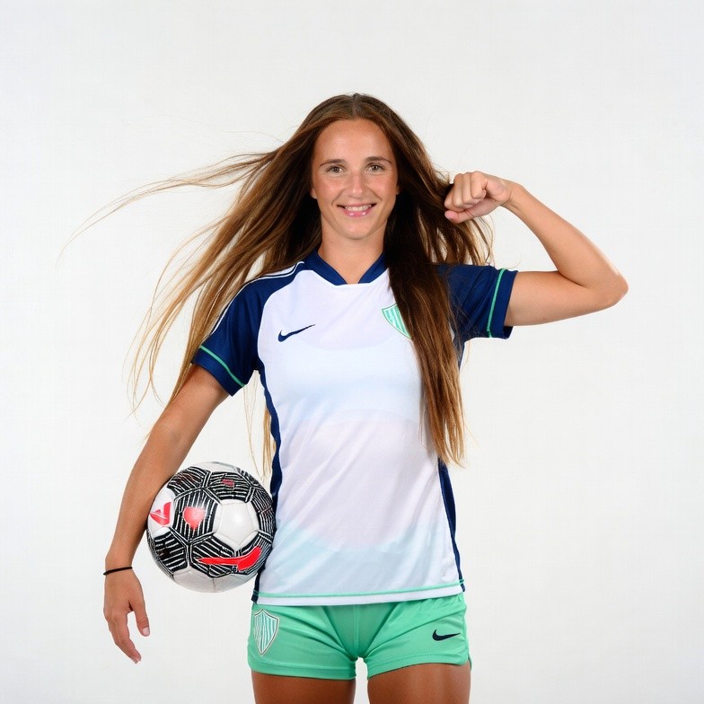 Young woman soccer player holding ball Young woman soccer player holding ball
