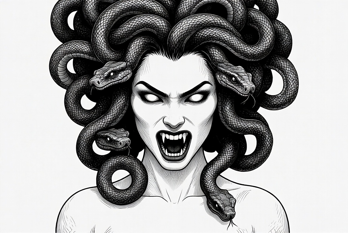 Medusa with Snakes for Hair Medusa with Snakes for Hair