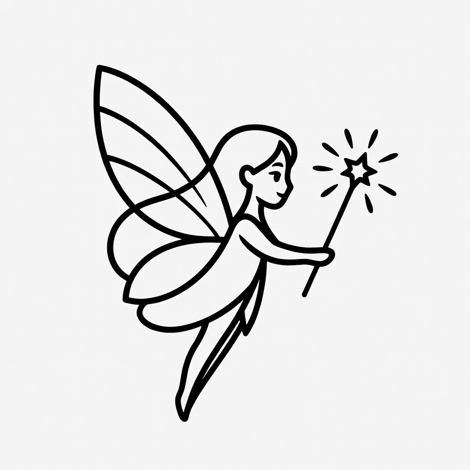 Fairy holding magic wand Fairy holding magic wand