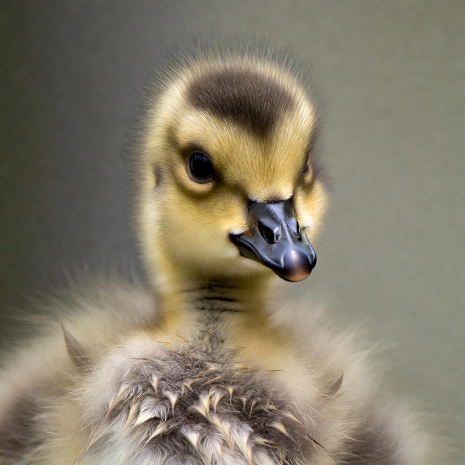 Cute yellow duckling close-up Cute yellow duckling close-up