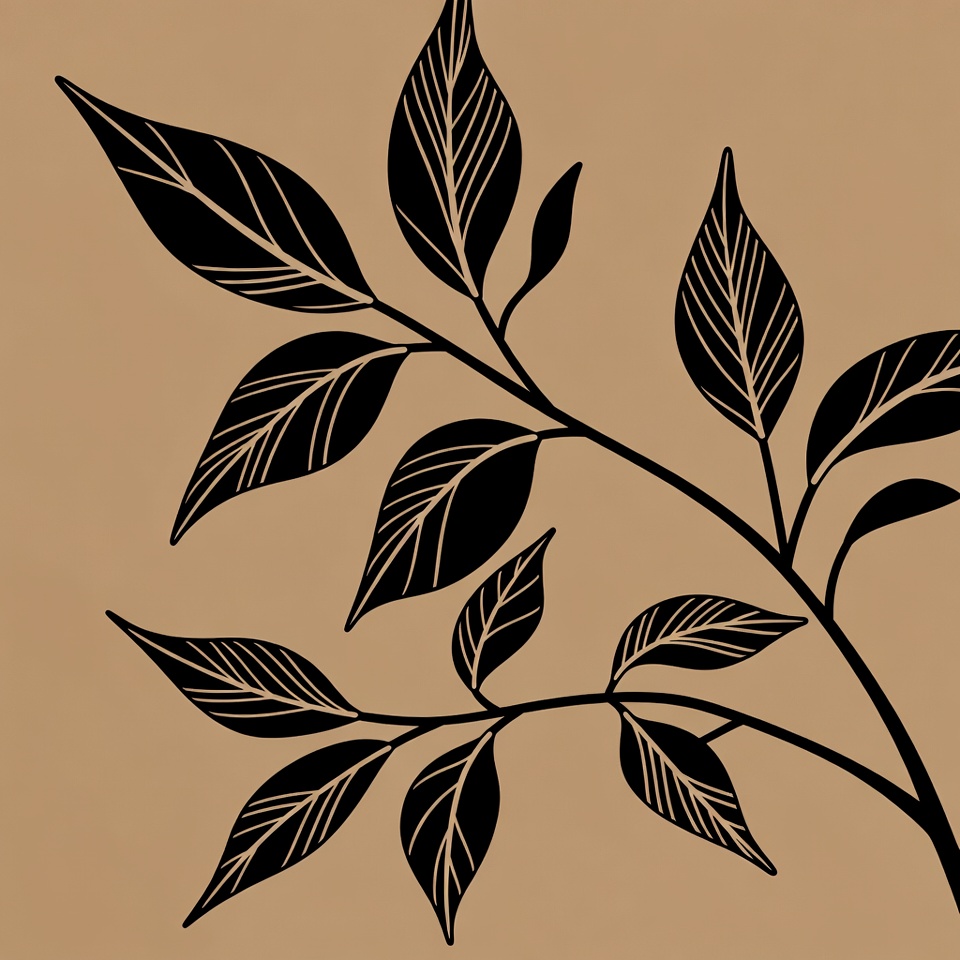Black Leaf Branch Illustration Black Leaf Branch Illustration