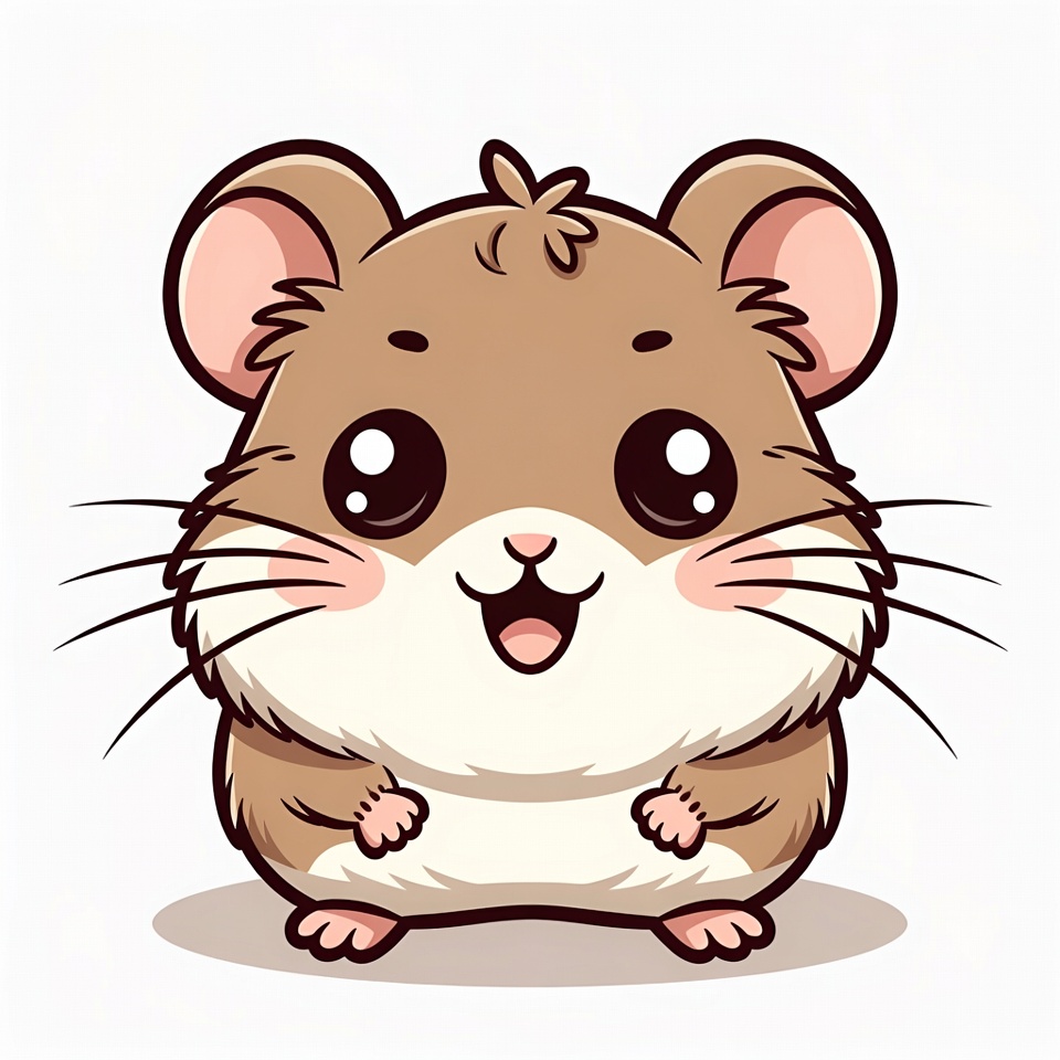 Cute cartoon hamster smiling Cute cartoon hamster smiling