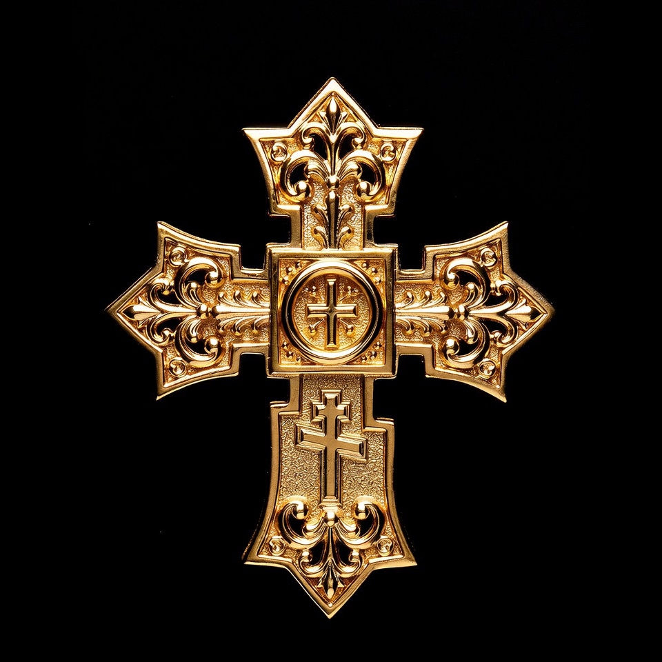 Ornate Gold Khachkar Cross Ornate Gold Khachkar Cross