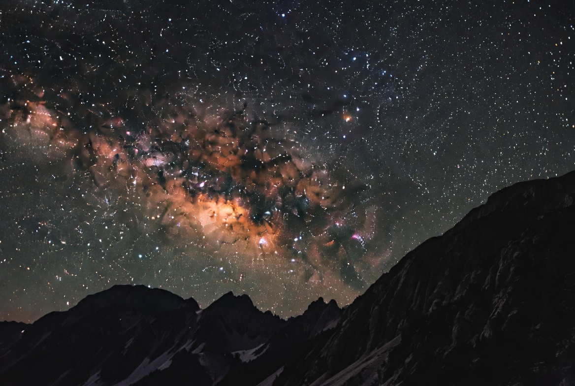 Milky Way over mountains Milky Way over mountains