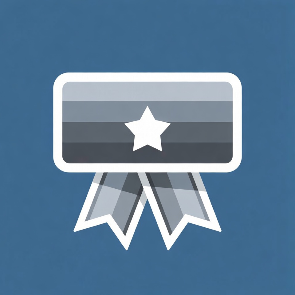 Gray Ribbon Badge with Star Gray Ribbon Badge with Star