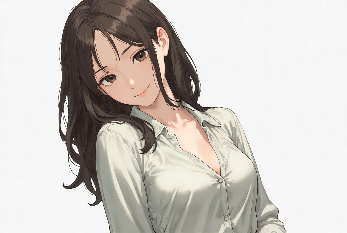Anime girl in cleavage shirt Anime girl in cleavage shirt