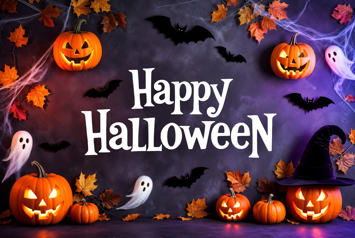 Happy Halloween Pumpkins Bats Ghosts Happy Halloween Pumpkins Bats Ghosts