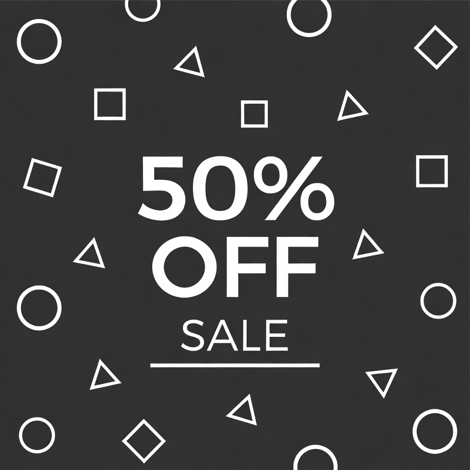 50% Off Sale Geometric Background 50% Off Sale Geometric Background