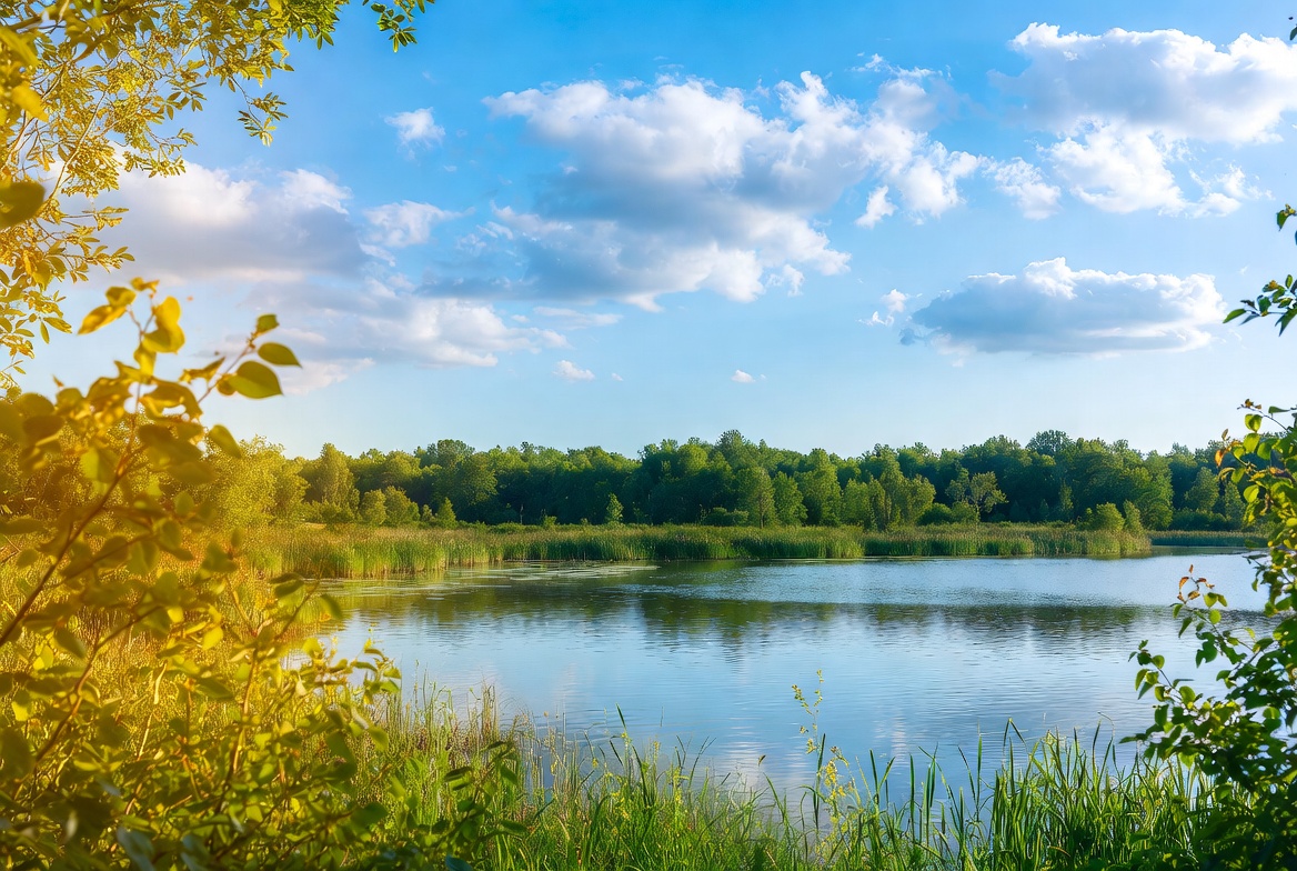 Scenic lake with autumn trees Scenic lake with autumn trees
