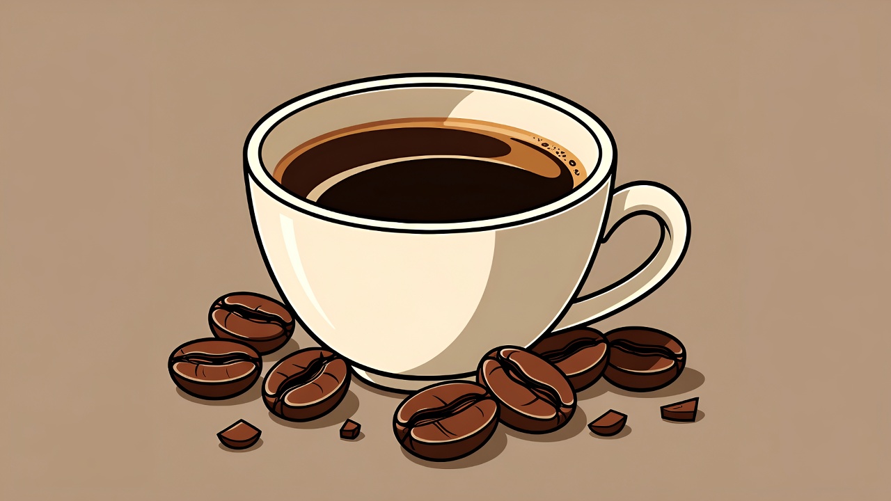 Coffee Cup with Beans Illustration Coffee Cup with Beans Illustration