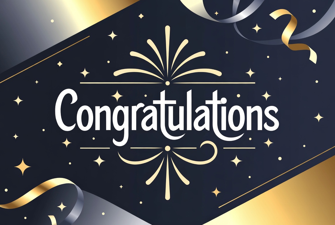 Golden Congratulations Banner Illustration Golden Congratulations Banner Illustration