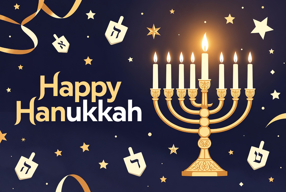 Happy Hanukkah Menorah Illustration Happy Hanukkah Menorah Illustration