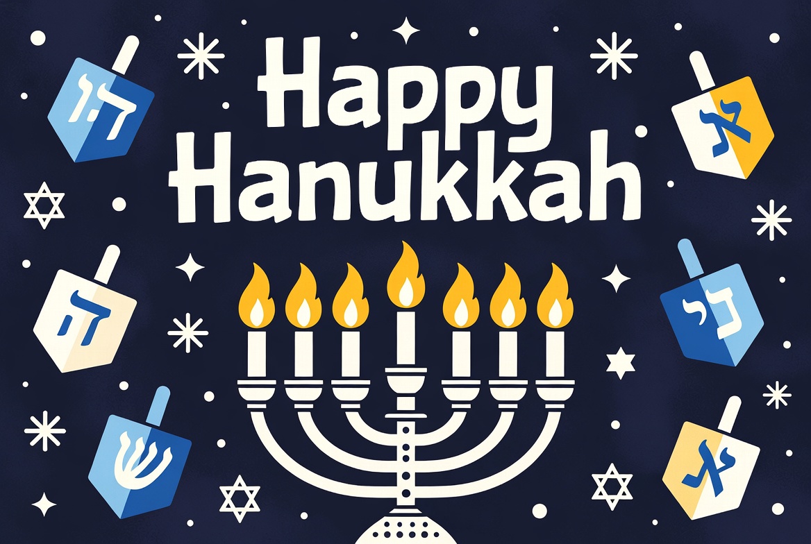 Happy Hanukkah Menorah Illustration Happy Hanukkah Menorah Illustration
