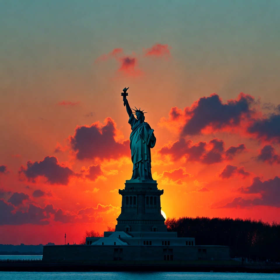 Statue of Liberty at Sunset Statue of Liberty at Sunset