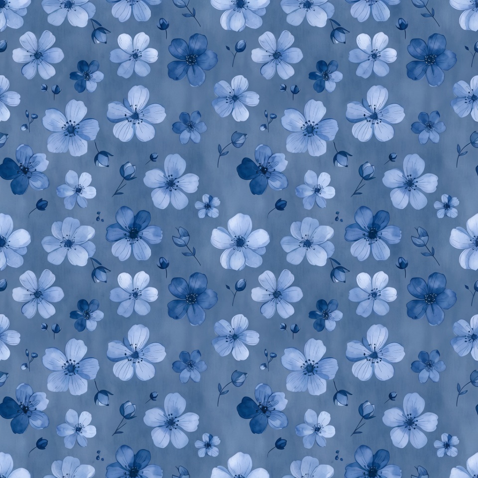 Blue Flower Seamless Pattern Blue Flower Seamless Pattern