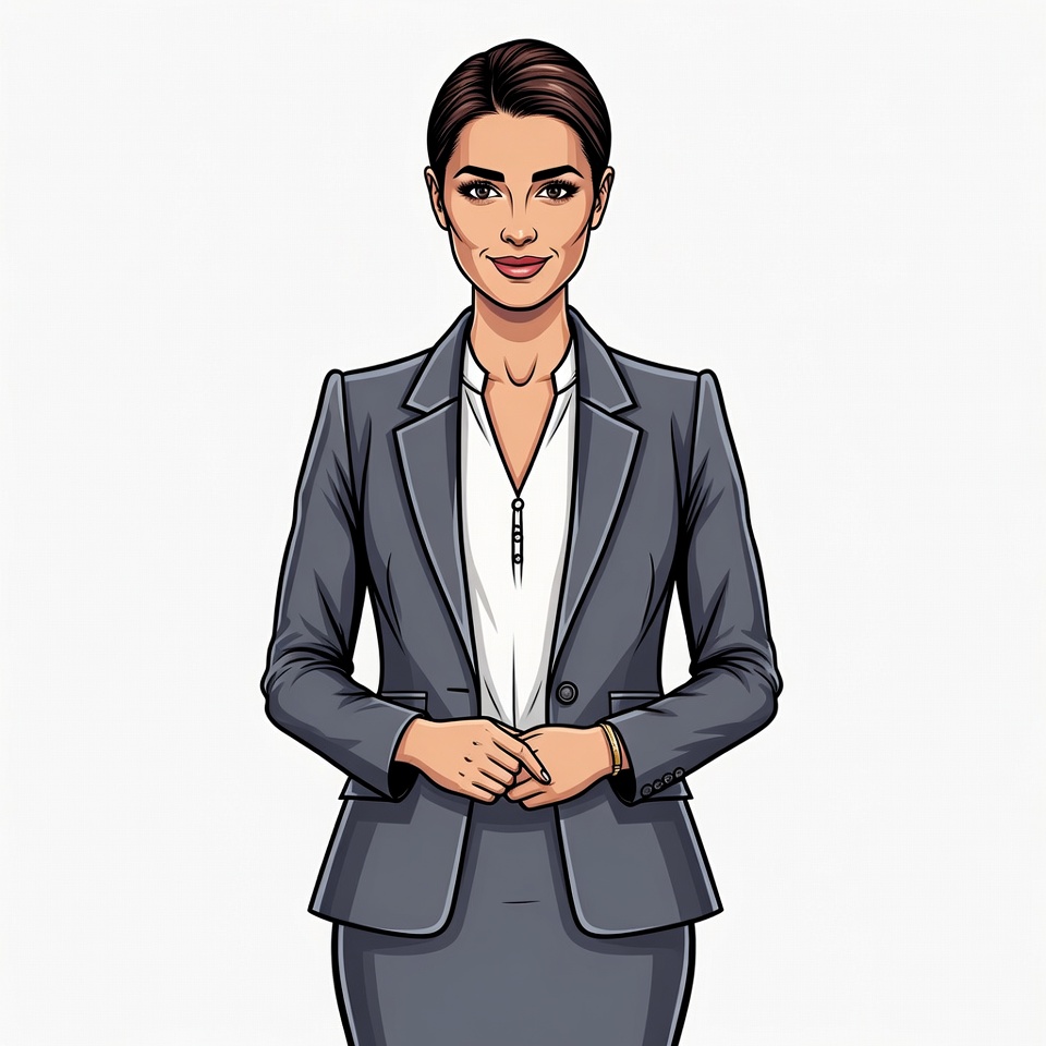 Professional woman in navy suit Professional woman in navy suit