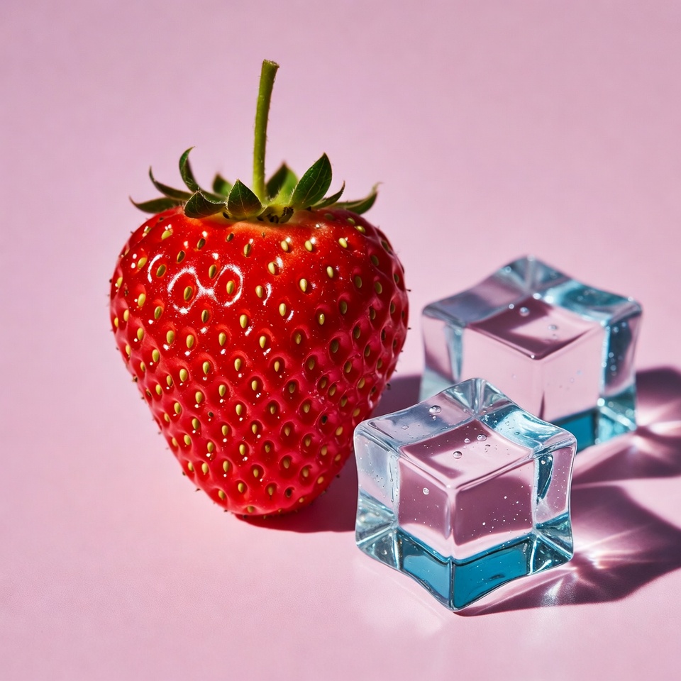 Strawberry with Ice Cubes Strawberry with Ice Cubes
