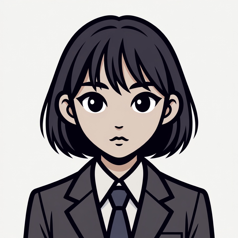 Anime girl in suit Anime girl in suit