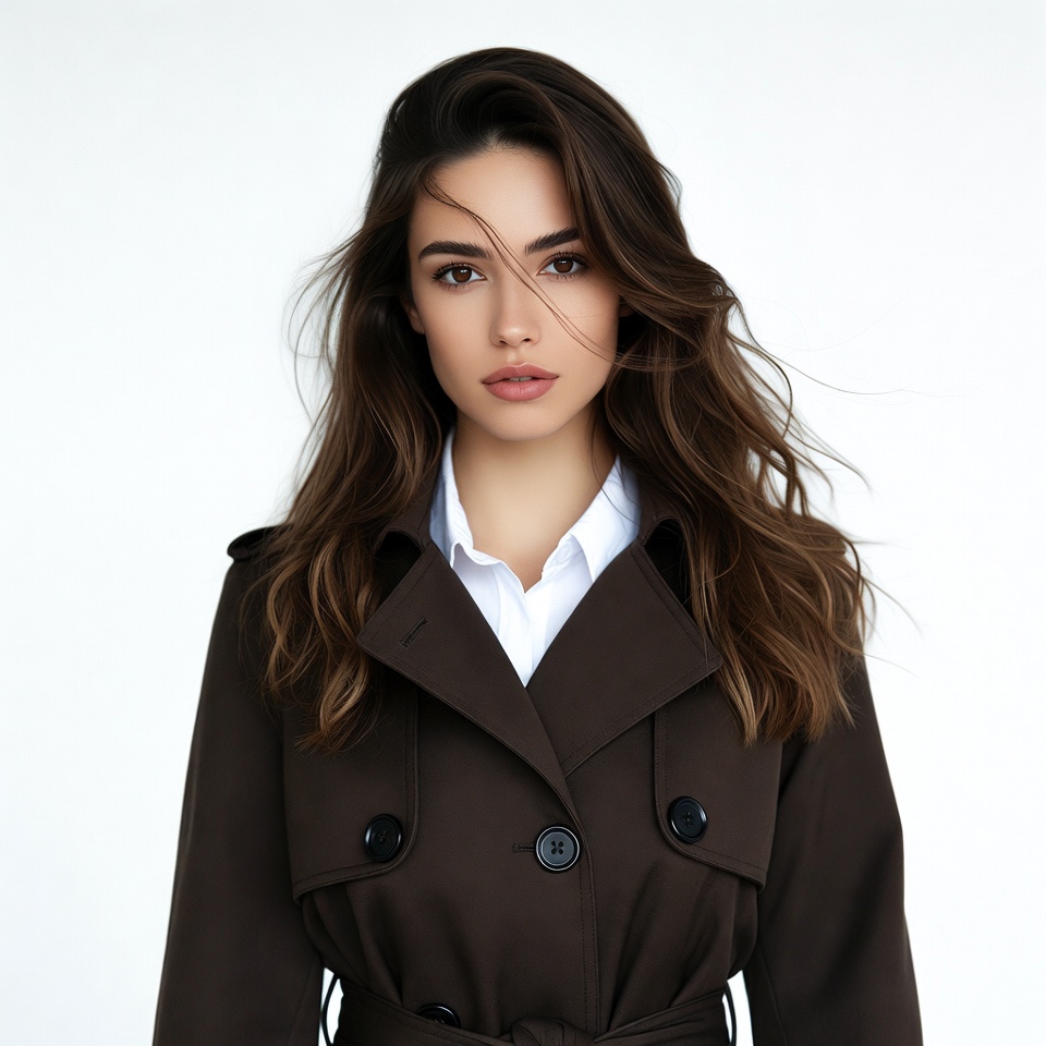 Woman in brown trench coat Woman in brown trench coat