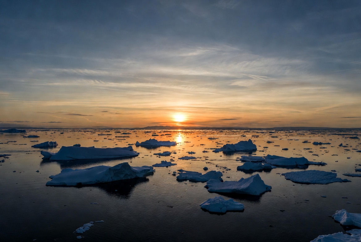 Icebergs in Arctic Sunset Icebergs in Arctic Sunset