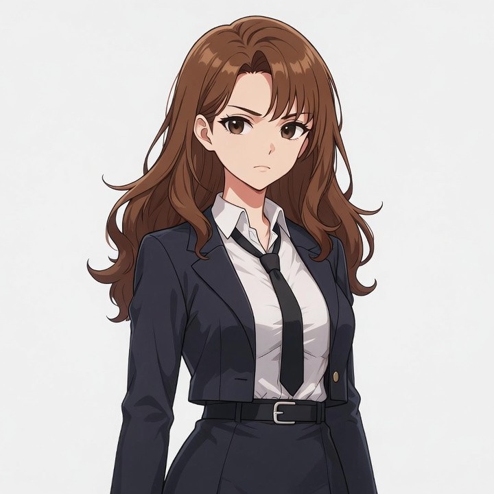 Anime girl in navy suit Anime girl in navy suit