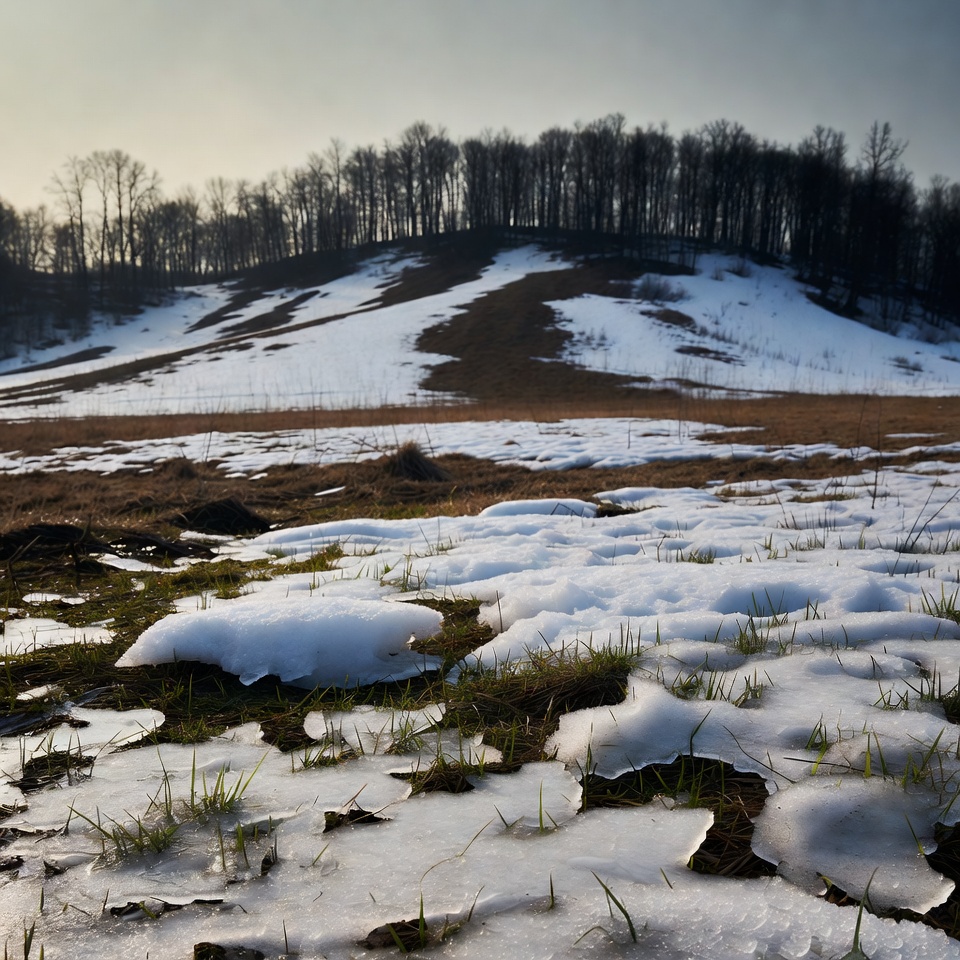 Snowy Hill with Bare Trees Snowy Hill with Bare Trees