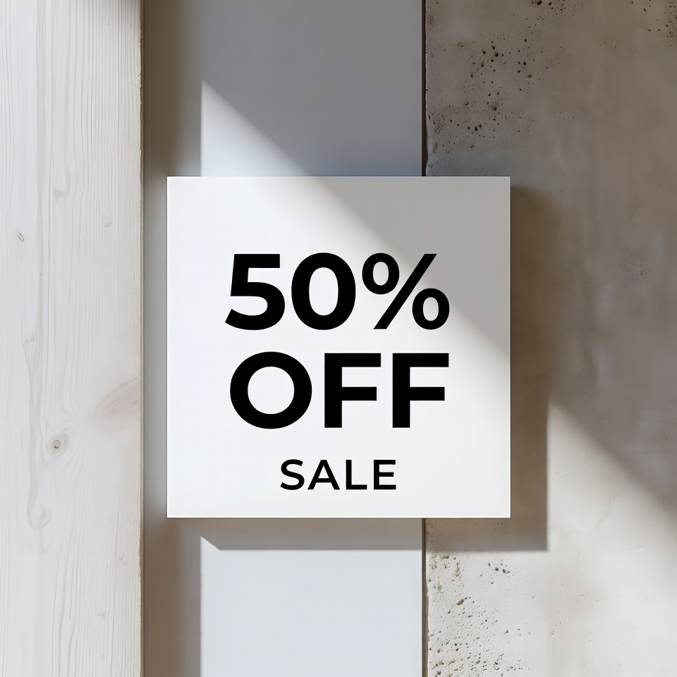 50% Off Sale Sign 50% Off Sale Sign