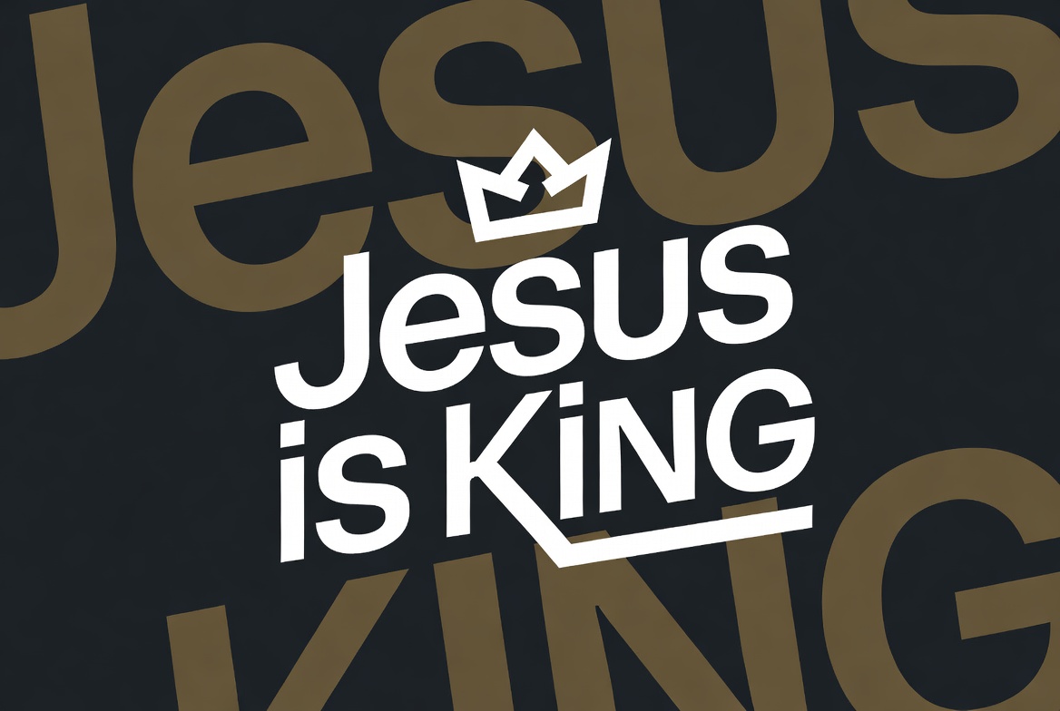 Jesus is King text with crown Jesus is King text with crown