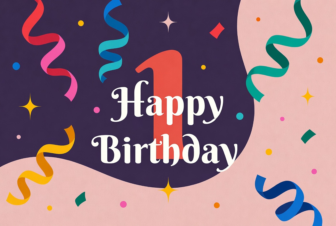 Happy 1st Birthday Illustration Happy 1st Birthday Illustration