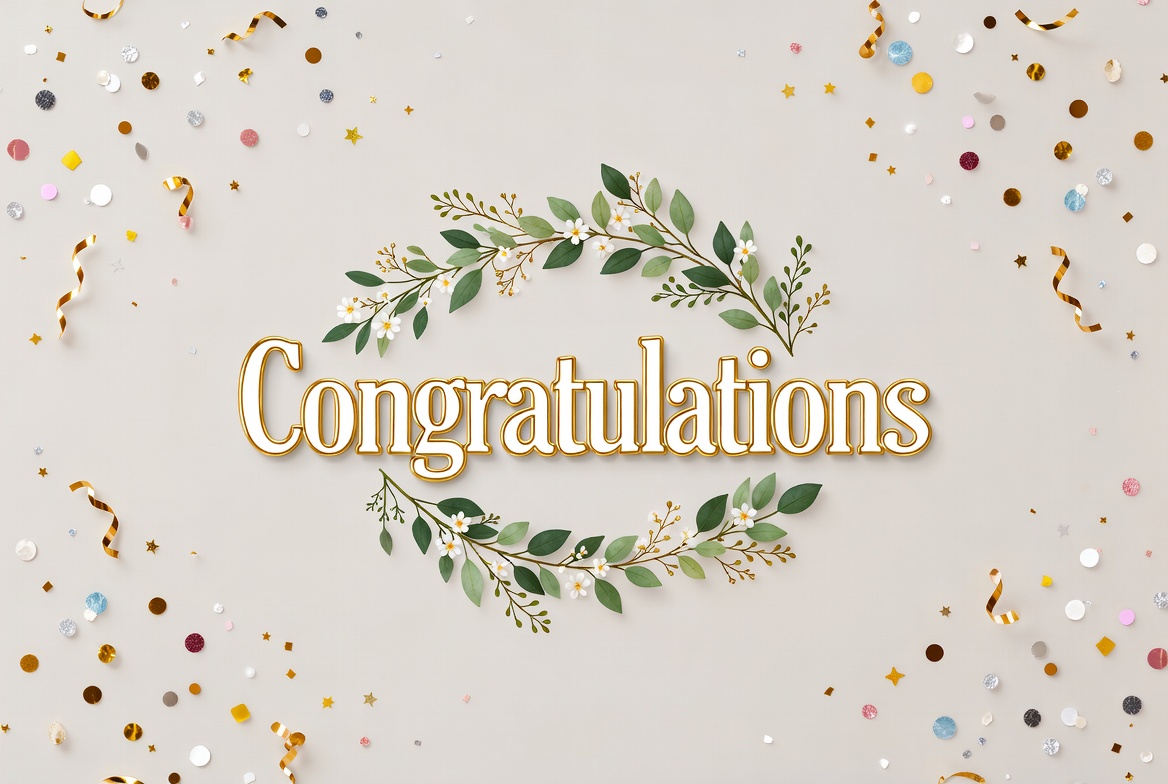 Congratulations with Greenery Wreath Congratulations with Greenery Wreath