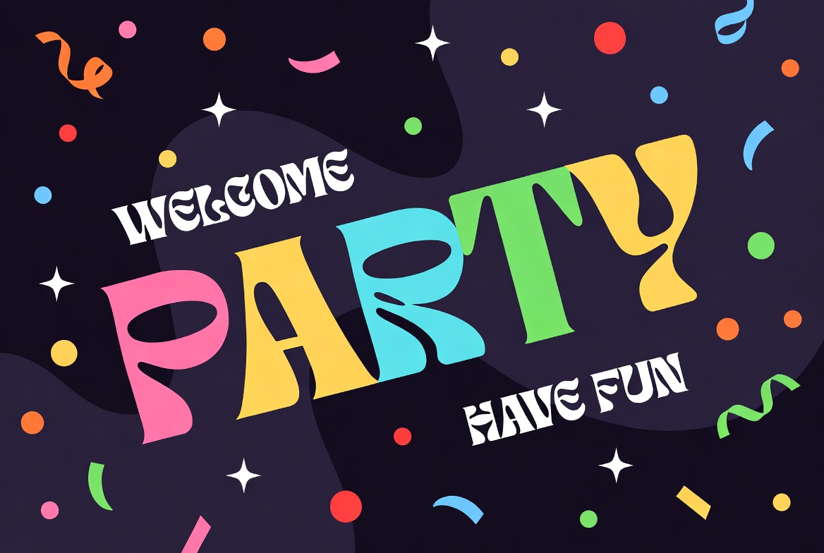 Colorful Welcome Party Illustration Colorful Welcome Party Illustration