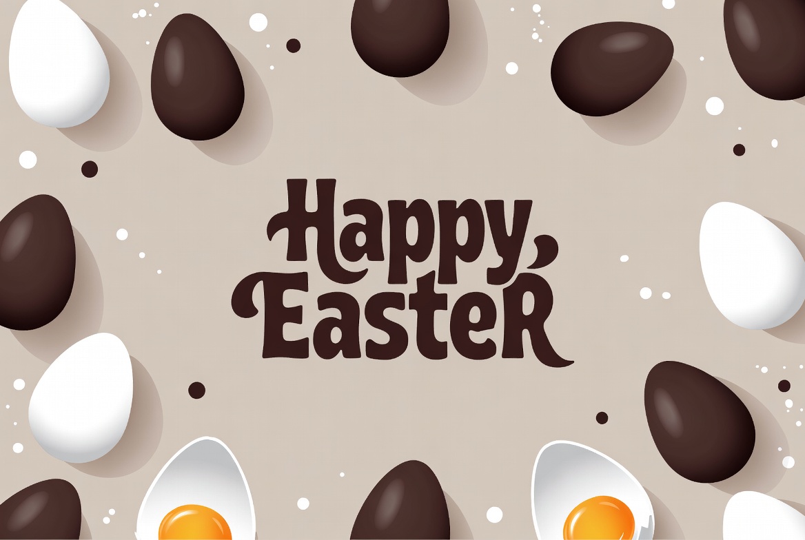 Happy Easter Eggs Illustration Happy Easter Eggs Illustration