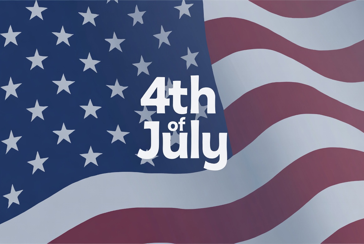 4th of July on American Flag 4th of July on American Flag